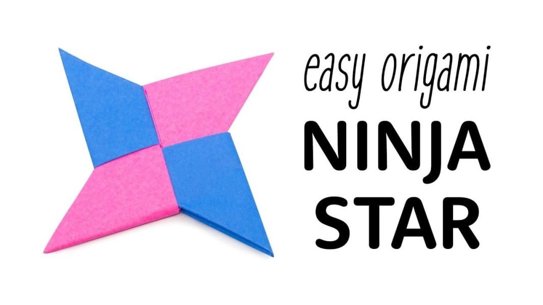 ⁣Origami Ninja Star Tutorial - Shuriken - Paper Kawaii